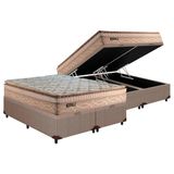 Cama Box Bau Queen Colchao Molas Ensacadas Paropas Masterpocket Eco Bamboo Base Crc Courano Clean 158x198