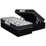 Cama Box Bau Solteiro Colchao Espuma Luckspuma D28 Celebrity Pro Base Crc Suede Black 88x188