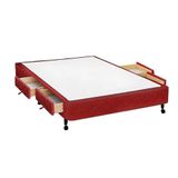 Cama Box Base C Gavetas Viuva Poli Tecido Wine 128x27 C 4 Gavs Castor