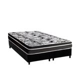Cama Box King Colchao Espuma D45 Luckspuma Gran Luck Base Crc Suede Black 193x203
