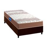 Cama Box Solteiro Colchao Espuma D33 Probel Guarda Costas Base Crc Suede Brown 88x188