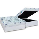 Cama Box Bau Casal Colchao Espuma Luckspuma D28 Celebrity Pro Base Crc Courano White 138x188