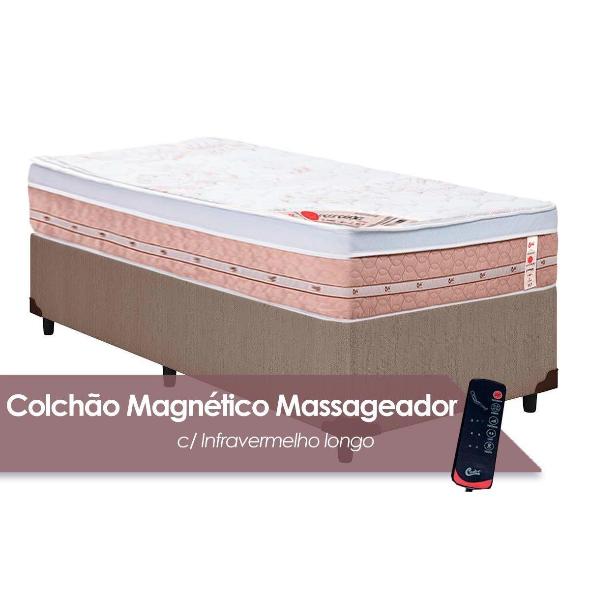 Cama Box Solteiro Colchao C Vibro Massagem Castor Tecnopedic Premium Niponpedic Magnetico Base Crc Courano Clean 88x188