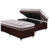 Cama Box Bau Solteiro Colchao Molas Herval Maxspring Sublime Base Crc Courano Brown 88x188