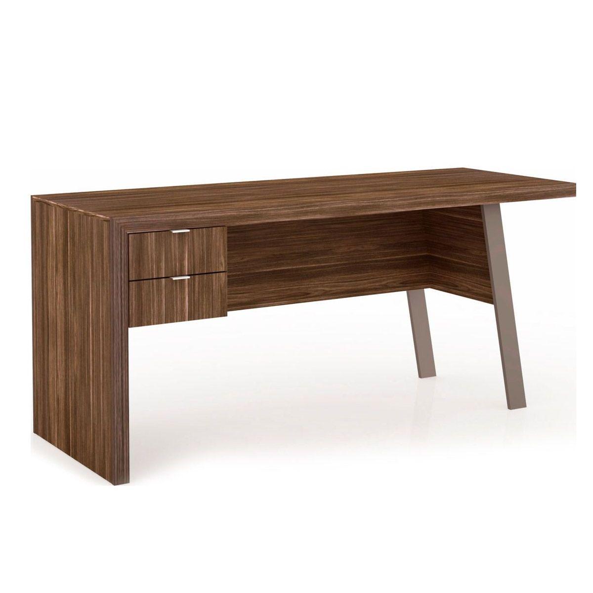 Mesa De Computador Me4122 C 2 Gavetas Nogal Fendioff Tecno Mobili