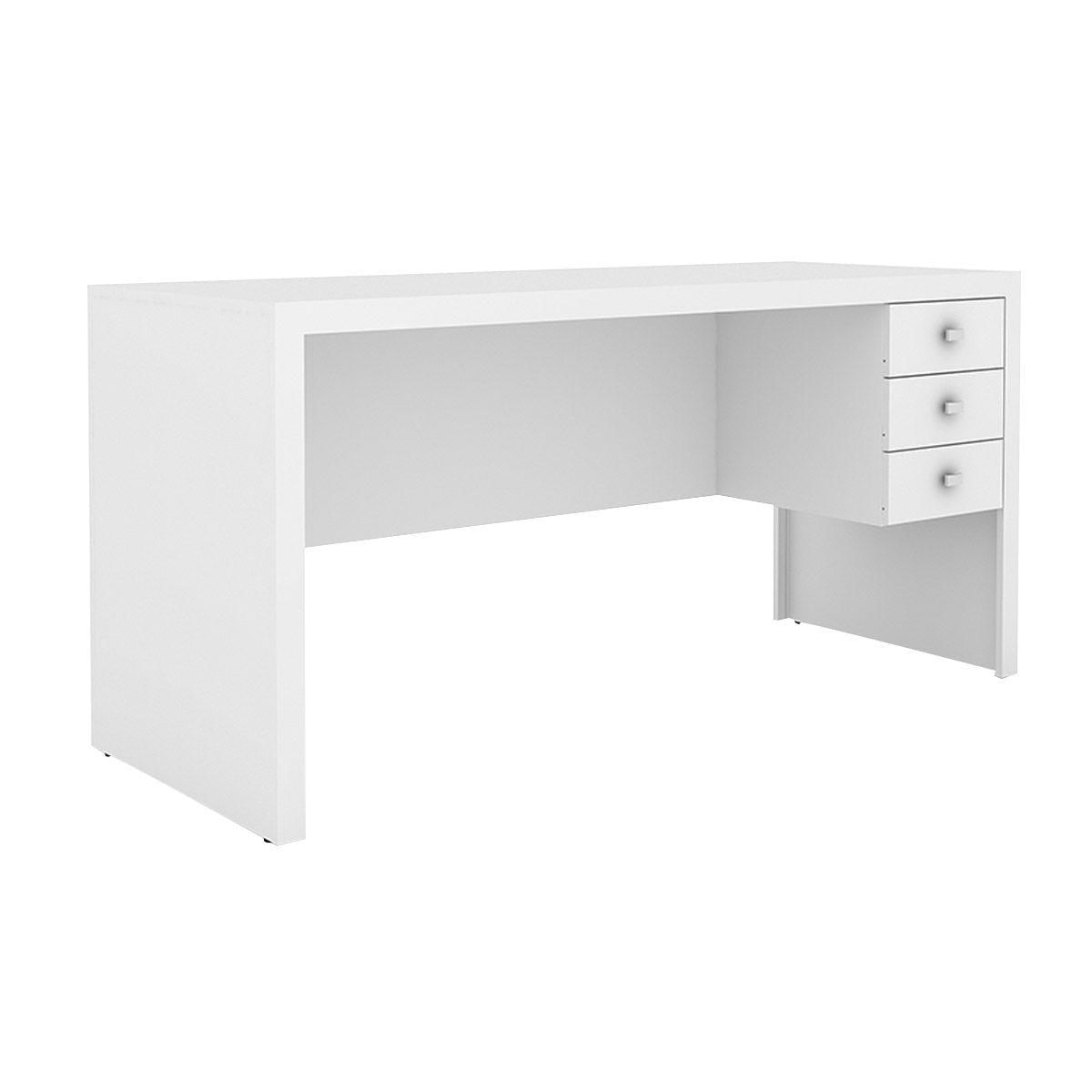 Mesa De Computador Me4113 C 3 Gavetas Branco Tecno Mobili