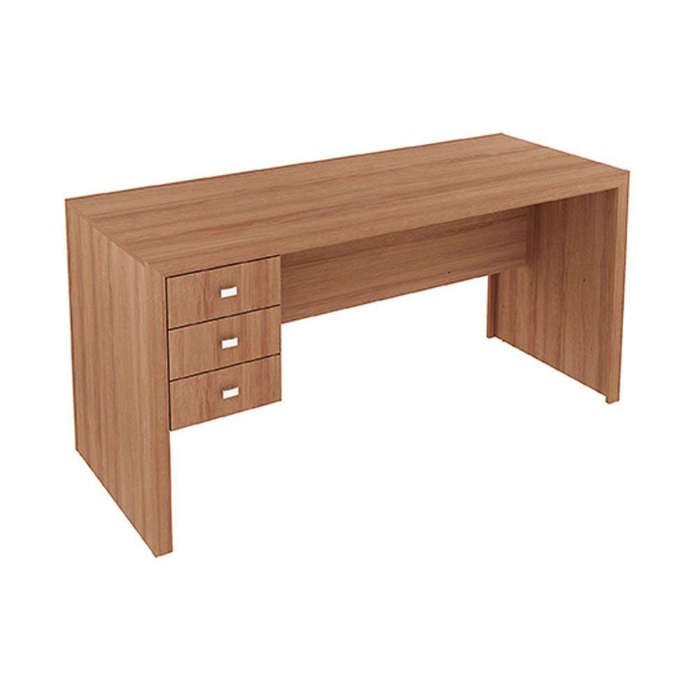 Mesa De Computador Me4113 C 3 Gavetas Amendoa Tecno Mobili