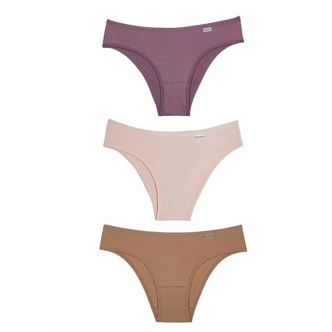 Kit Calcinha Del Rio Feminina 3 Peças Cotton Biquini