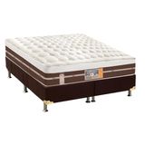 Cama Box Queen Colchao Molas Ensacadas Castor Pocket Silver Star Air Hibrido Base Crc Suede Marrom 158x198