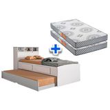 Colchao Solteiro Perola Polar 2un Bicama Ravena C Bau Branco