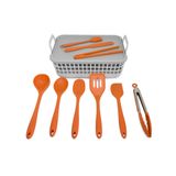 Kit De Utensílios De Cozinha C/ Cesto 10 Peças Lj - Oikos