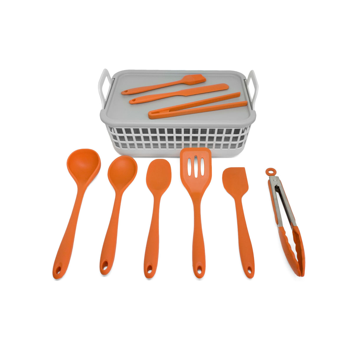 Kit De Utensílios De Cozinha C/ Cesto 10 Peças Lj - Oikos