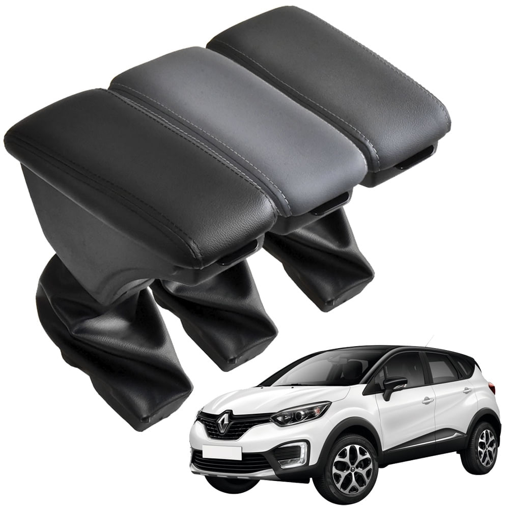 Apoio De Braço Automotivo Articulado Para Renault Captur - Cinza