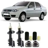 Amortecedor + Kit Batente Fiat Siena Fire Dianteiro 2001 Até 2012 O Par