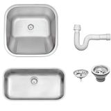 Cuba Tramontina Prime Em Aço Inox Acetinado 56x34 Cm Com Válvula E Tanque Acetinado 40x40 E Sifão 94