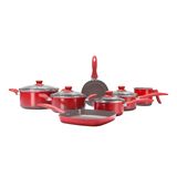 Jogo de Panelas 7 Peças - Smart Brinox - Vermelho