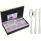 Faqueiro Tramontina Pacific Aço Inox C/ Facas De Churrasco Brilho E Detalhes No Cabo 72 Pçs 66962154