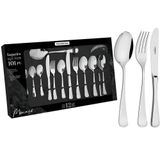 Faqueiro Tramontina Mônaco Aço Inox Com Facas De Mesa Alto Brilho Detalhe No Cabo 101 Peças 66917030
