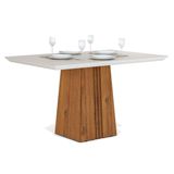 Mesa De Sala Jantar Italia Tampo Madeirado Vidro 120x90cm Rustico Terrara Off White Dj Moveis
