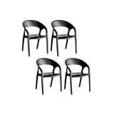Cadeira Sala De Jantar Glass Plus Uz8004 Kit 4 Un Polipropileno Preto Kappesberg