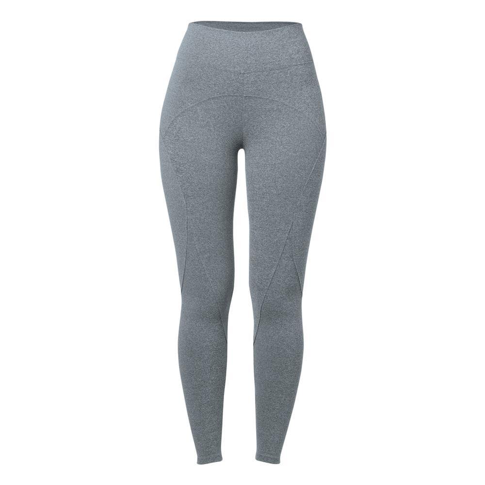 Calça Legging Feminina She Microfibra Cós Alto Moda Fitness Cinza Mescla Claro P