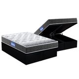 Cama Box Bau Queen Colchao Espuma Probel D23 Guarda Costas Super Resistente Base Crc Suede Black 158x198