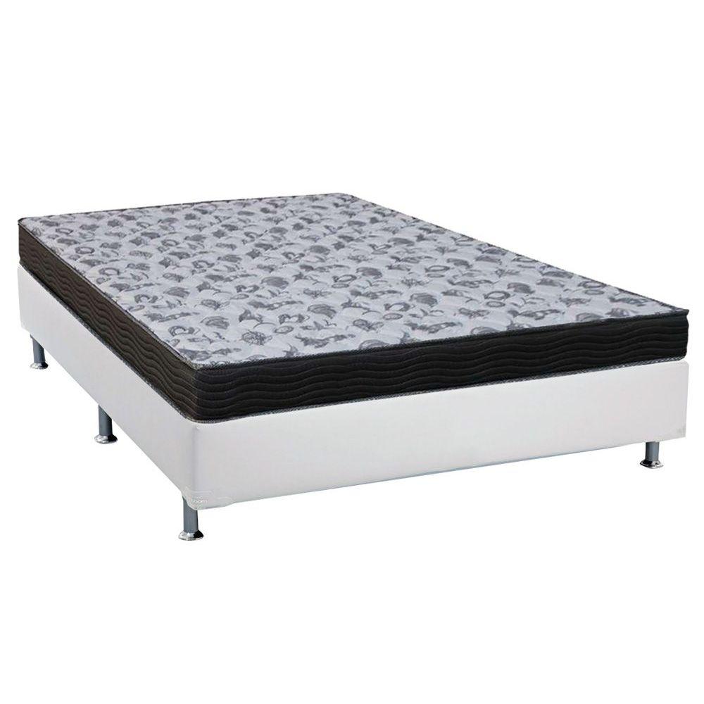 Cama Box Casal Colchao Ortopedico Ortobom D33 Ep Anatomico Fort Tech Iso 100 Base Crc Suede White 138x188