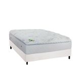 Cama Box Casal Colchao Molas Luckspuma Masterpocket Ensacadas Maxi Dream Base Crc Suede White 138x188