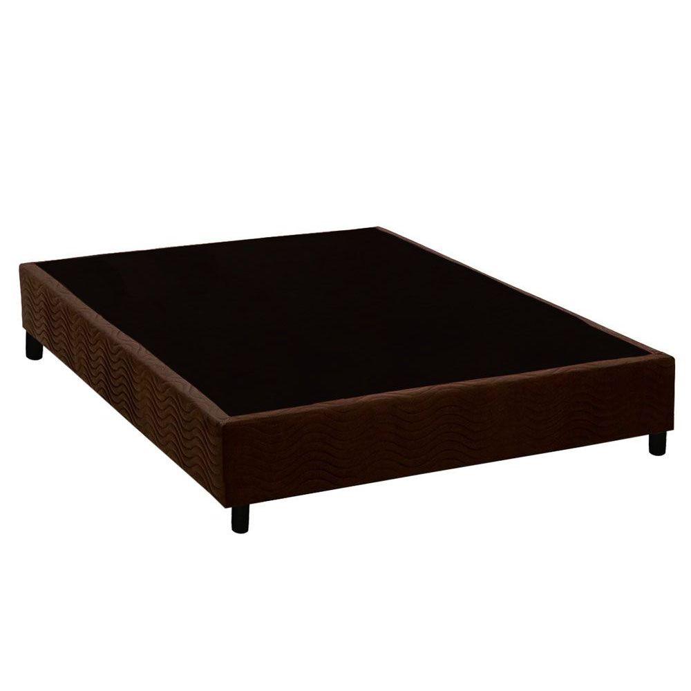 Cama Box Base Viuva Universal Suede Brown 128x188x20 Costa Rica