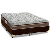 Cama Box Queen Colchao Espuma Probel D45 Prodormir Advanced Base Crc Suede Brown 158x198