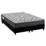 Cama Box Queen Colchao Espuma Ortobom D33 Ep Anatomico Fort Tech Iso 100 Base Crc Suede Black 158x198