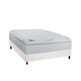 Cama Box Casal Colchao Molas Masterpocket Ensacadas Luckspuma Maxi Dream Base Crc Suede White 138x188