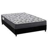 Cama Box Casal Colchao Espuma Ortobom D33 Ep Anatomico Fort Tech Iso 100 Base Crc Suede Black 138x188