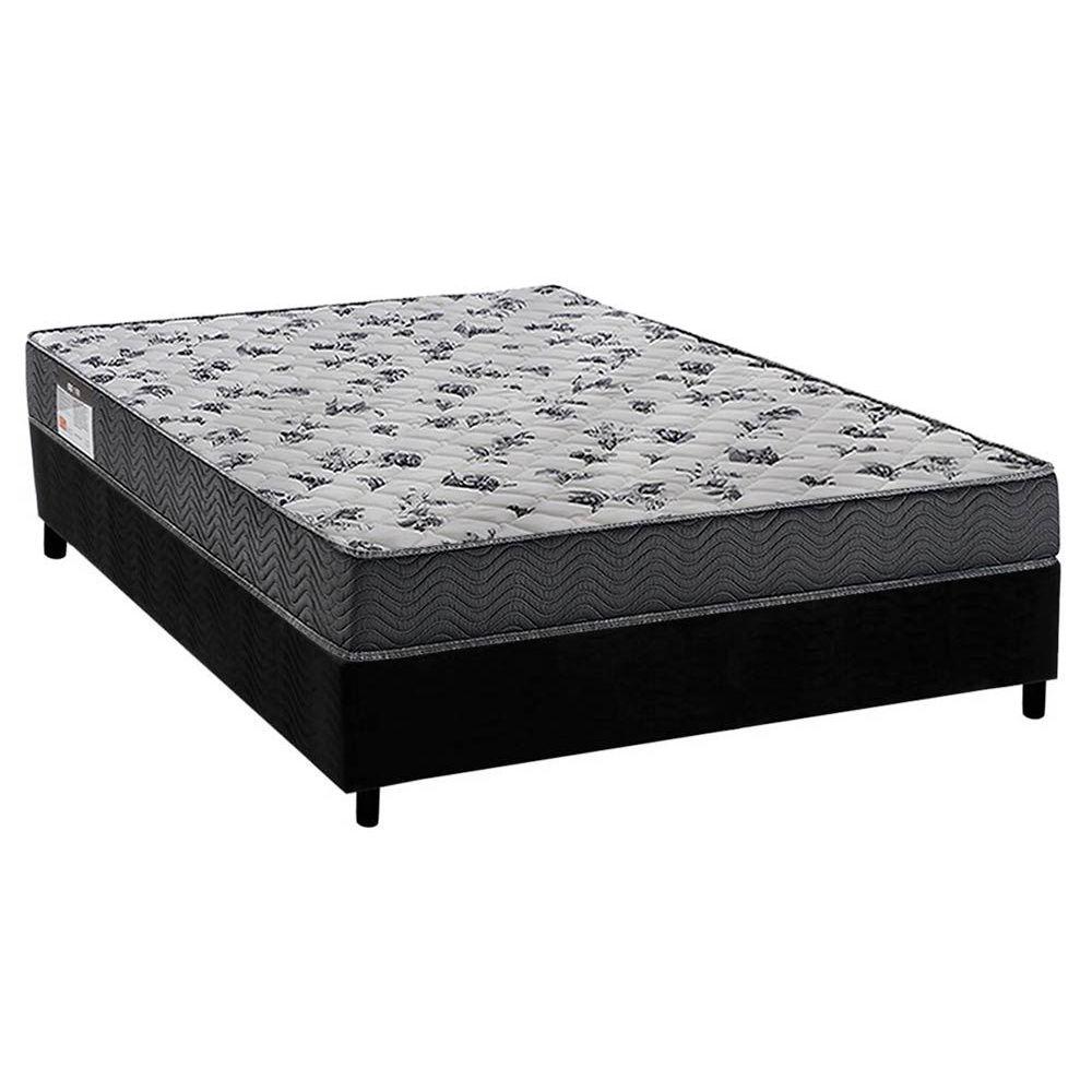 Cama Box Casal Colchao Espuma D33 Ortobom Ep Anatomico Fort Tech Iso 100 Base Crc Suede Black 138x188