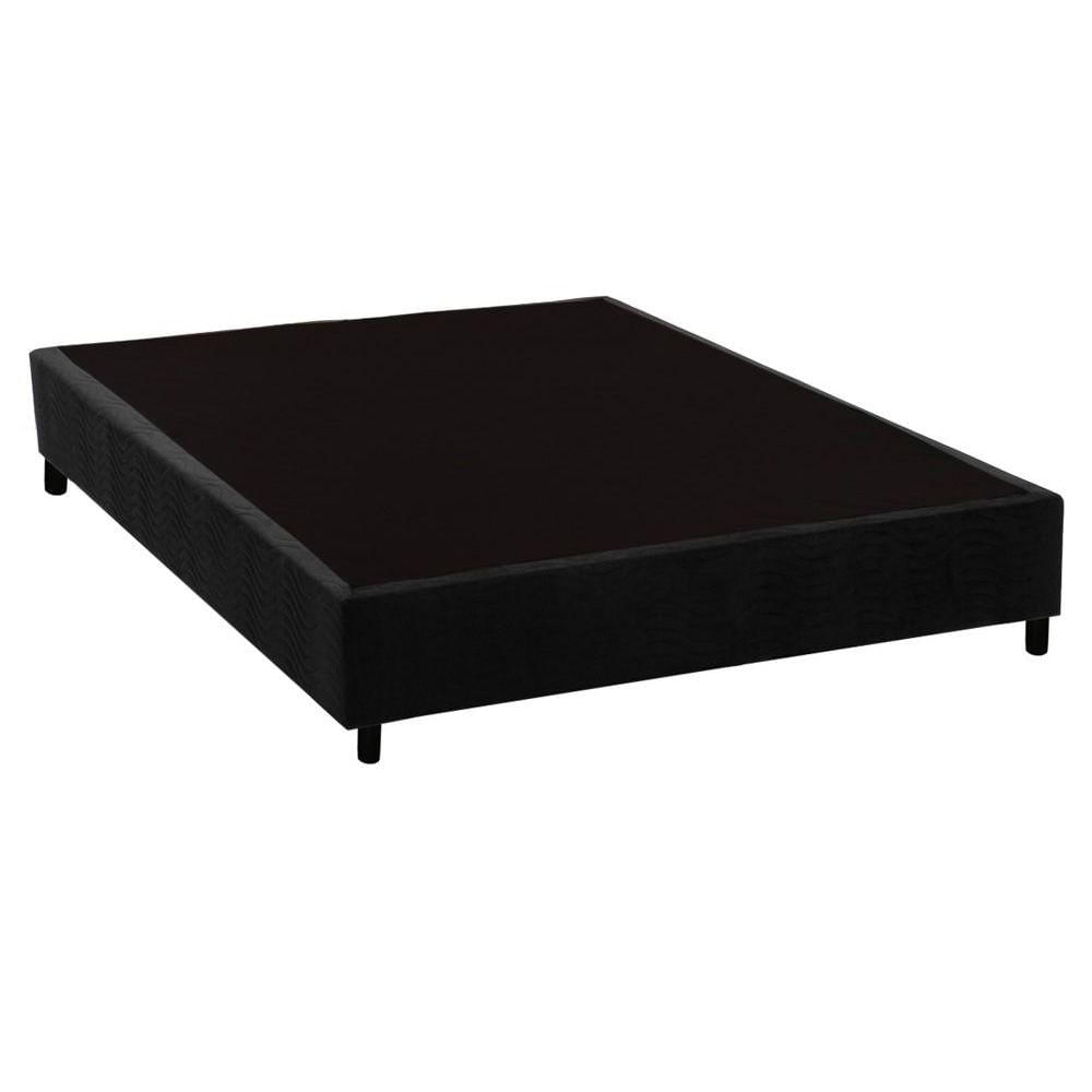 Cama Box Base Viuva Universal Suede Black 128x188x20 Costa Rica