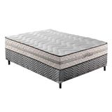 Cama Box Casal Colchao Espuma D33 Paropas Pasquale Plus Base Crc Rustico Gray 138x188