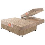 Cama Box Bau Casal Colchao Espuma D33 Paropas Pasquale Base Crc Suede Clean 138x188