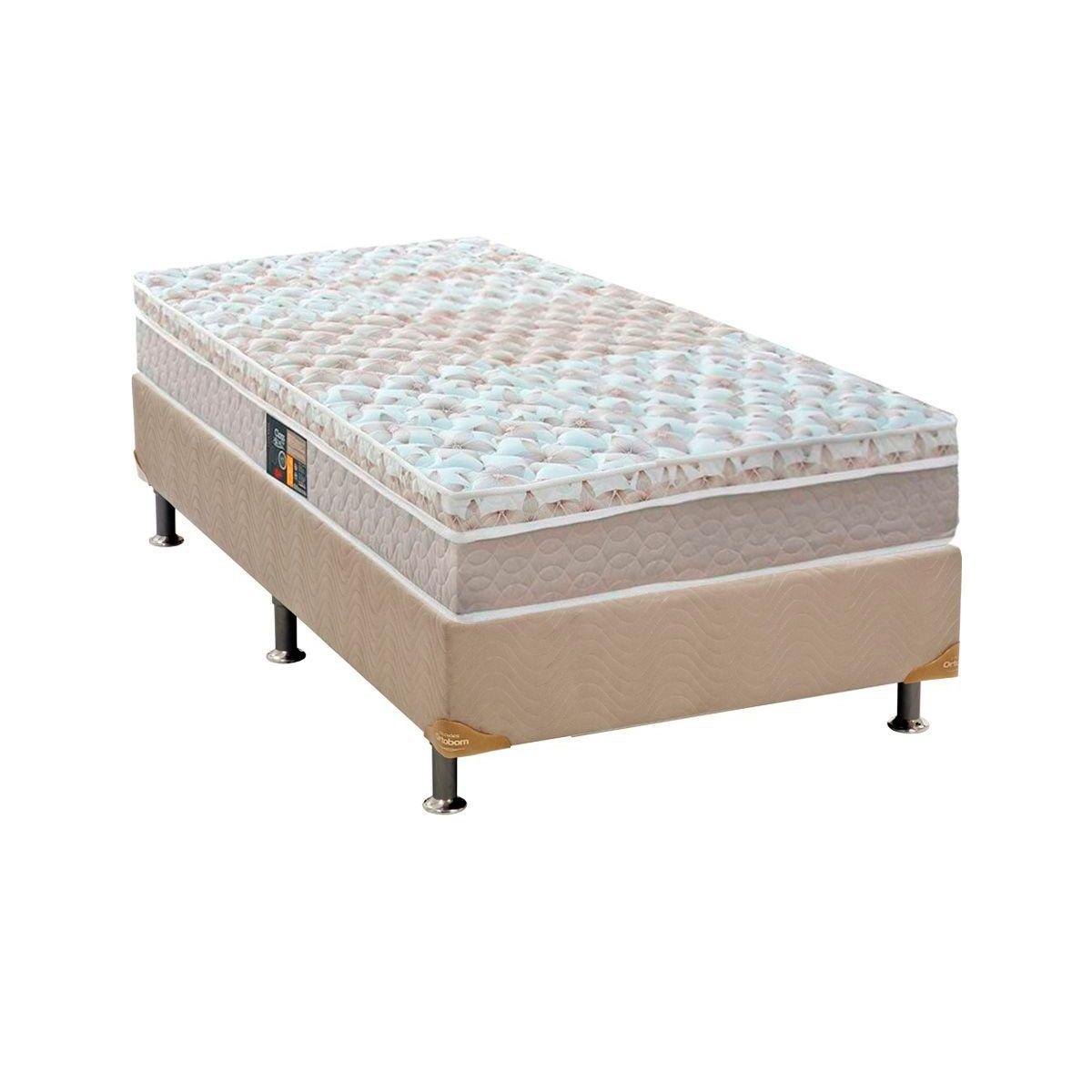 Cama Box Solteiro Colchao Molas Pocket Ensacadas Castor Class Base Crc Suede Clean 88x188