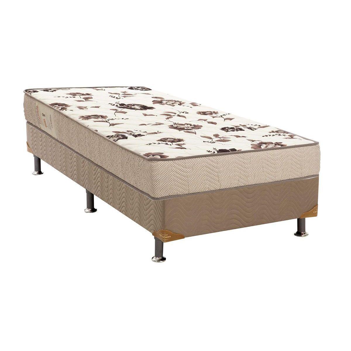 Cama Box Solteiro Colchao Espuma Ortobom D33 Ep Anatomico Fort Tech Iso 100 Base Crc Suede Clean 88x188