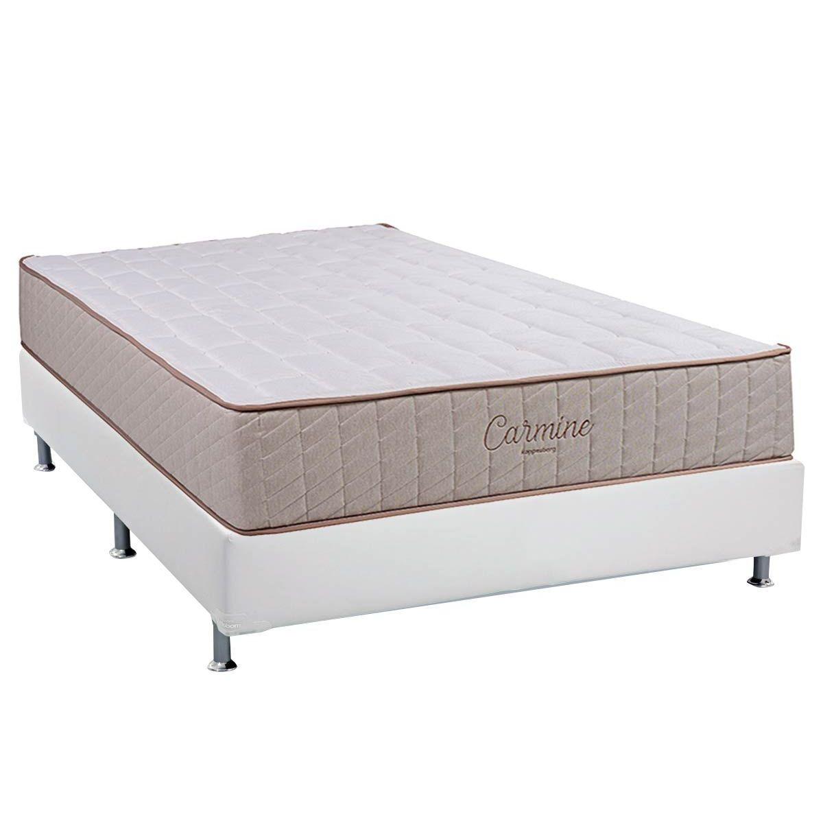 Cama Box Casal Colchao Espuma D33 Kappesberg Ep Anatomico Carmine Base Crc Courano White 138x188