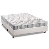 Cama Box Casal Colchao Espuma D33 Anjos Orthosono Base Crc Courano White 138x188