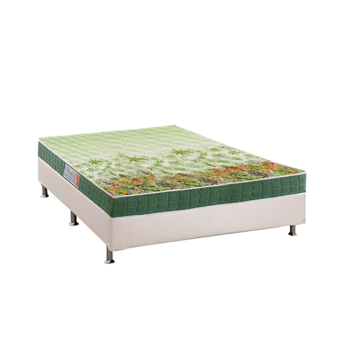 Cama Box Casal Colchao Ortopedico Anjos D28 Ep Anatomico Pantanal Base Crc Courano White 138x188