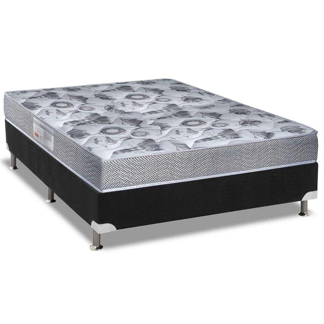 Cama Box Casal Colchao Ortopedico Ortobom D28 Ep Anatomico Fort Tech Iso 60 Base Crc Suede Black 138x188