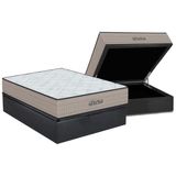 Cama Box Bau Casal Colchao Espuma D45 Orthoflex Genova Base Crc Suede Gray 138x188