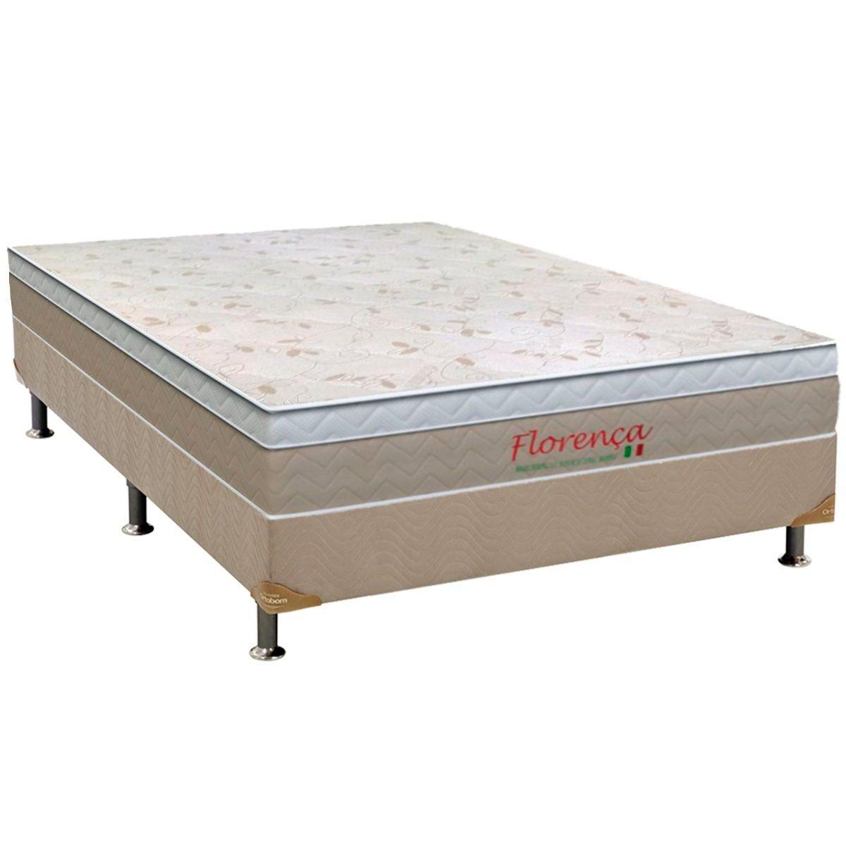 Cama Box Casal Colchao Molas Orthoflex Bonnel Florenca Base Crc Suede Clean 138x188