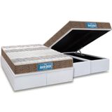 Cama Box Bau Queen Colchao Anatomico Probel D33 Ep Guarda Costas Prointense Plus Double Face Base Crc Courano White 158x198
