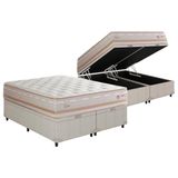 Cama Box Bau Queen Colchao Molas Herval Maxspring Lyon Base Crc Courano Clean 158x198