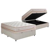 Cama Box Bau Casal Colchao Molas Herval Maxspring Lyon Base Crc Courano Clean 138x188