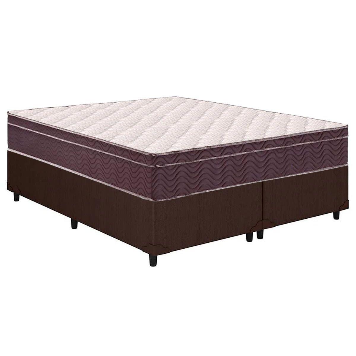 Cama Box Queen Colchao Anatomico Ortobom D28 Ep Airtech 60 Base Crc Courano Brown 158x198