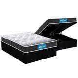 Cama Box Bau Queen Colchao Anatomico Probel D28 Ep Guarda Costas Promiddle Double Face Base Crc Suede Black 158x198